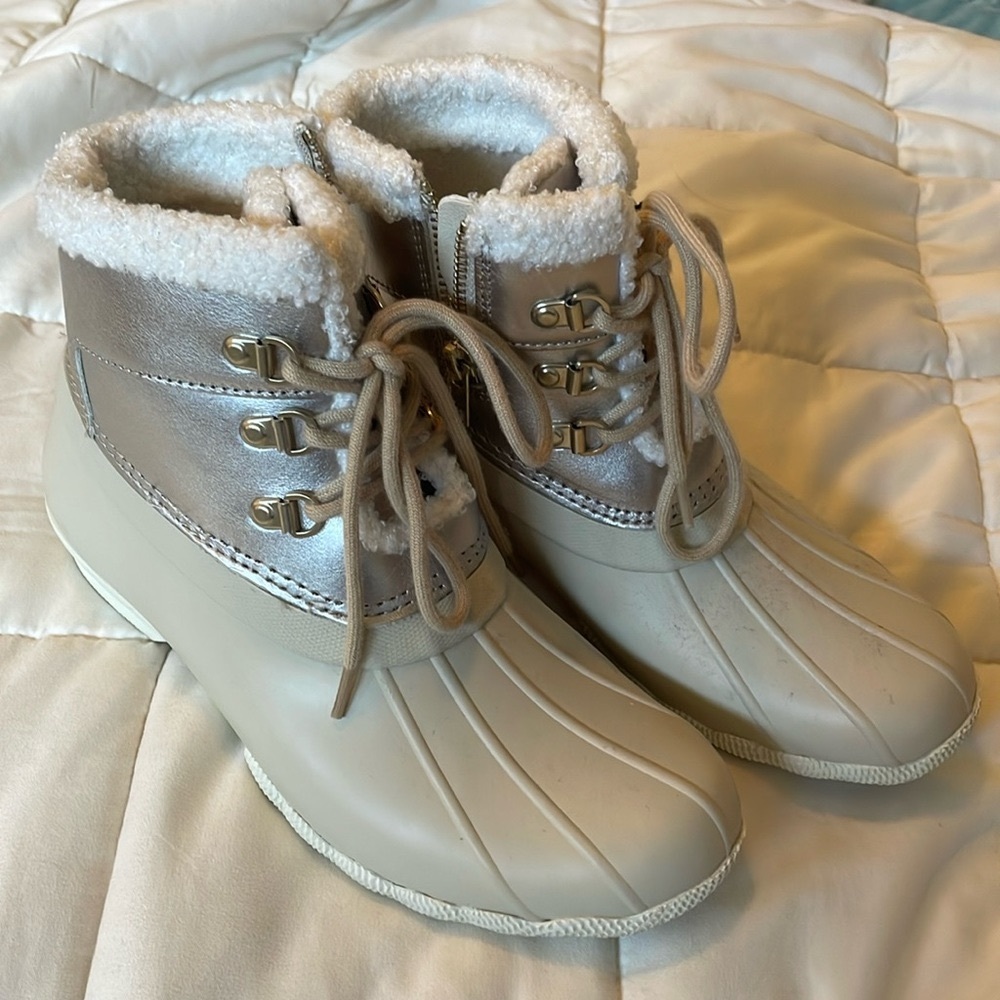 Sperry Gold & Cream Duck Boots